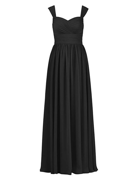Long Green A-Line Chiffon Maxi Dress Bridesmaid Dress 