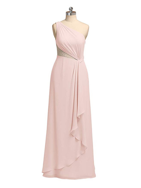Mint Asymmetric Long  Maxi Chiffon Bridal Party Bridesmaid Dress
