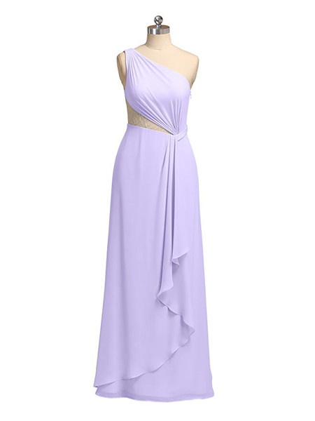 Mint Asymmetric Long  Maxi Chiffon Bridal Party Bridesmaid Dress