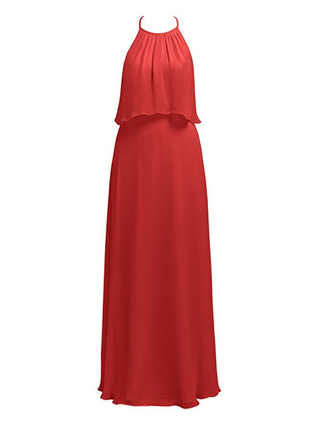 red maxi bridesmaid dresses