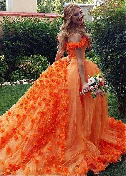 orange flower dress