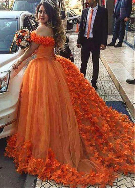 orange quinceanera dresses