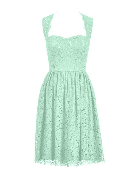 Black  Open Back Sleeveless Short Lace Bridesmaid Dress