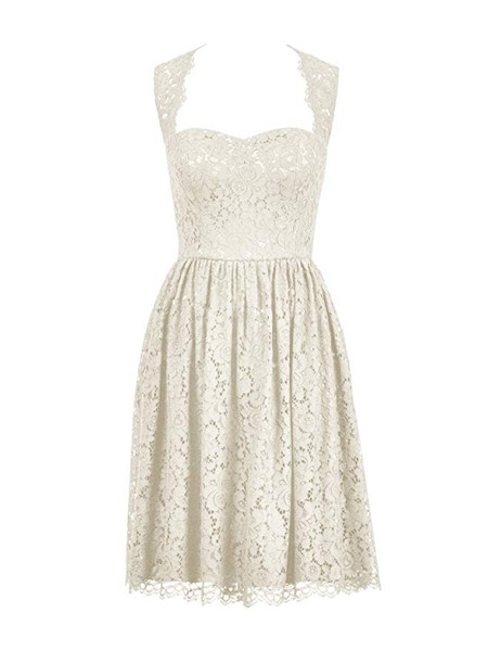 Black  Open Back Sleeveless Short Lace Bridesmaid Dress