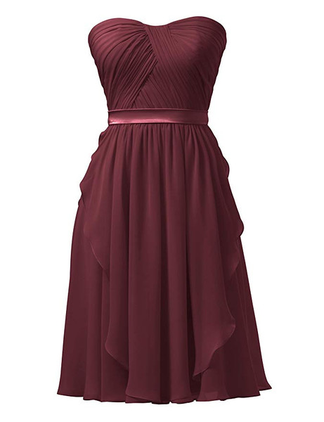 Mint Strapless Short Chiffon Bridesmaid Wedding Guest Dress