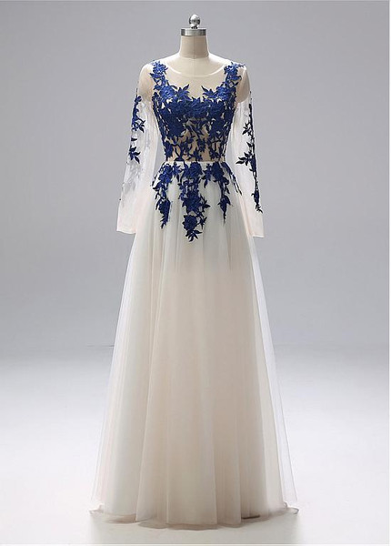 Tulle Jewel Red A-line Evening Dresses With Lace Appliques