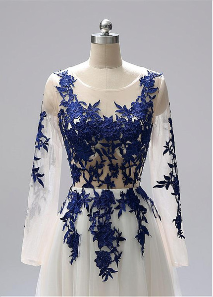 Tulle Jewel Red A-line Evening Dresses With Lace Appliques