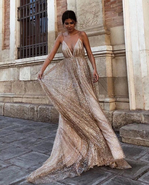 gold backless prom dress