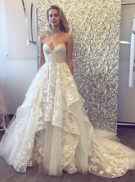 Cheap Shop A-Line Sweetheart Sweep Train Lace Wedding Dress