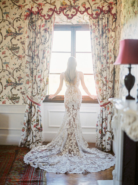 Shop Sexy Lace Long Sheath Column Sexy Zipper Wedding Dress