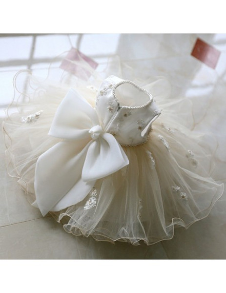Ballet Dance Performance Vintage Puffy Flower Girl Dress 