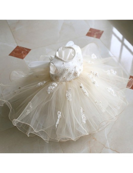 Ballet Dance Performance Vintage Puffy Flower Girl Dress 