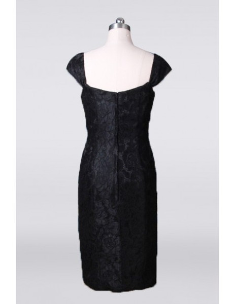 Tea Length Black Sheath Mother Of The Bride Dresses With Jacket