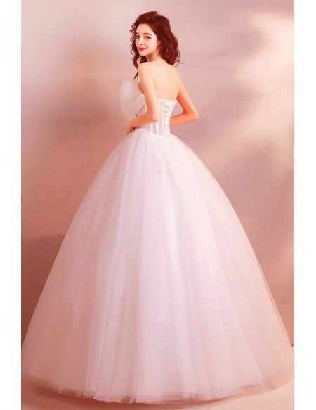 Shop Lovely Classy White Princess Ruffles Formal Ball Gown Wedding Dress  from ANNAKOO