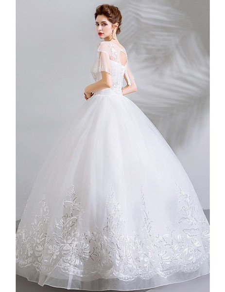 white ball gown dress