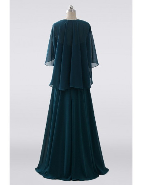 Green Empire Waist Chiffon Mother Of The Bride Dress With Jacket