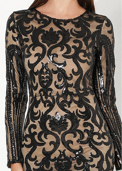 Shop 2020 Sequin Lace Jewel Black Long Sleeves  Mermaid Evening Dress under 100