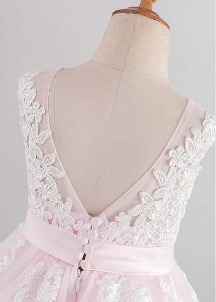 Shop Beautiful Tulle Bateau Pink A-line Knee-length Flower Girl Dress under 100