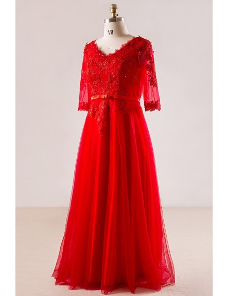 red lace mother of the bride dress