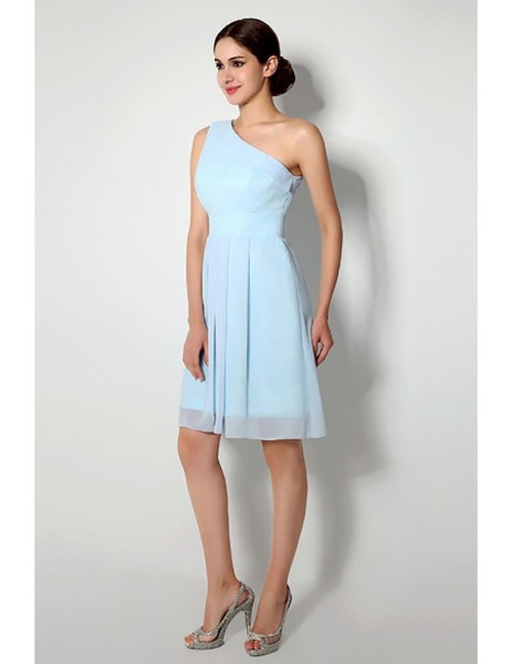 sky blue short bridesmaid dresses