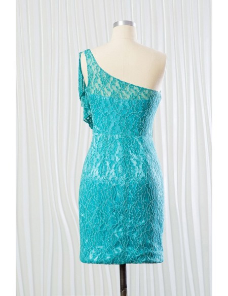Aqua Lace Short Bridesmaid Dress