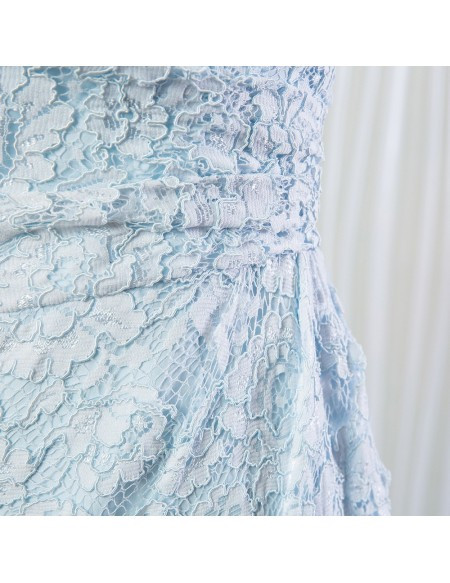 light blue short bridesmaid dress