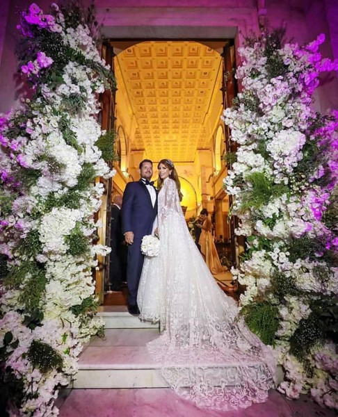 Beautiful 2020 Lace Cape Straps V-neck Beads Appliques A-line Wedding Dress Under 200