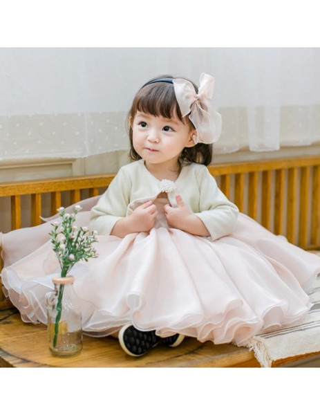  Baby Toddler Blush Pink Cute Puffy Flower Girl Dress