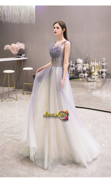 Shop 2021 Sequin Spaghetti Straps Light Purple Beading Lace Up Prom Dress Under 159