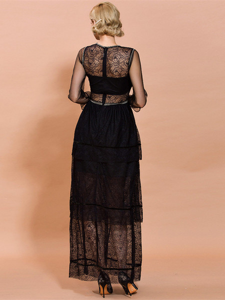 Shop 2021 Black Long Sleeve See Through Illusion Prom Dress Under 75