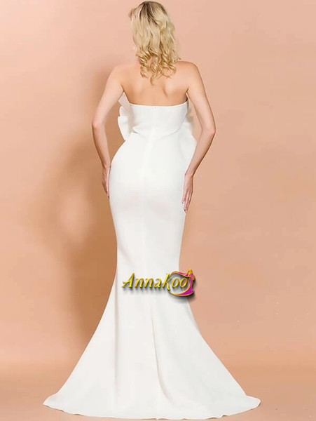 Shop 2021 Exaggerated Ruffle Fishtail Hem Tube Spandex White Prom Dress Under 68