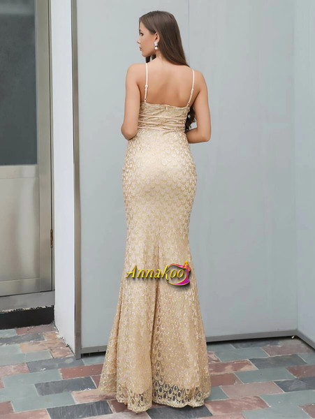 Shop 2021 Sexy Gold Sheath Column Plunge Neck Sequin Mesh Cami Prom Dress Under 75