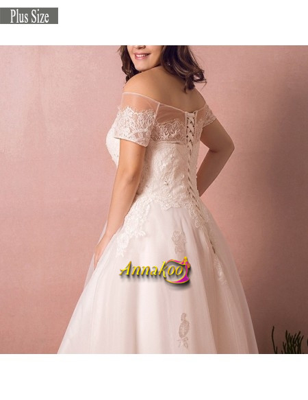 Buy 2021 Boho Lace Off Shoulder Short Sleeve Country Plus Size Wedding Dress Under 178