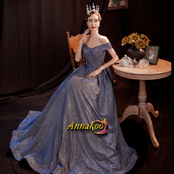 Shop 2021 Purple Off The Shoulder Sequin Belt Lace Up Prom Dress Under 129