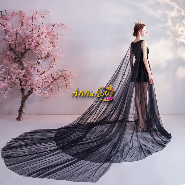 Shop Annakoo Black Tulle High Low A Line Scoop Sweep Trian Prom Dress Under 128