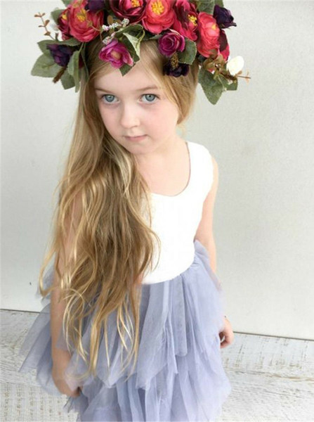 Ball Gown Cheap Short White Tulle Flower Girl Dress