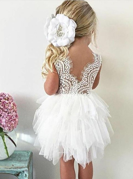 white tulle flower girl dress