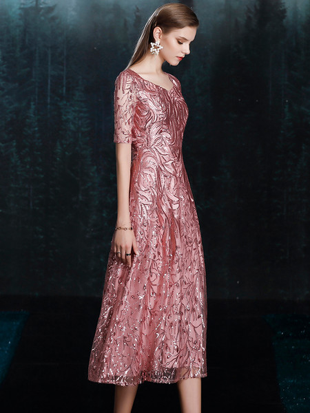 Shop Annakoo Pink A Line Half Sleeve Sequin Mother Of The Brides Dress Under 279