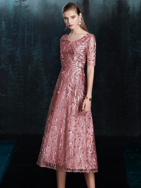 Shop Annakoo Pink A Line Half Sleeve Sequin Mother Of The Brides Dress Under 279