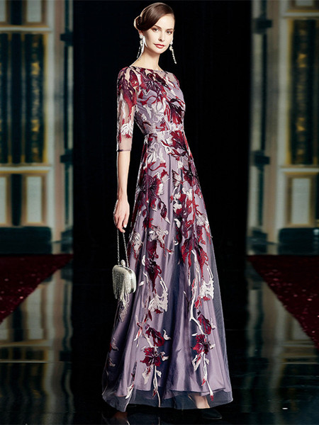 Shop 2022 ANNAKOO Half Sleeve Embroidery Tulle A Line Mother Of The Bride Dress Under 325