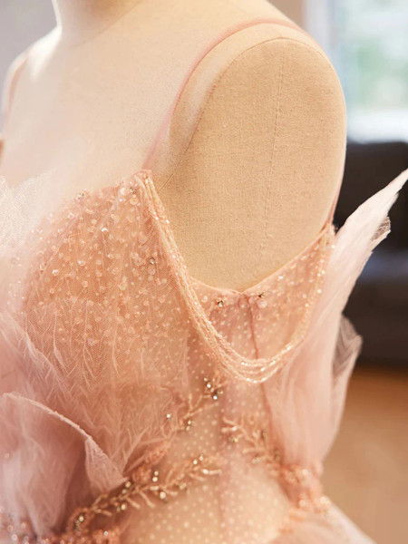 Shop 2023 ANNAKOO Champagne Sweetheart Tulle A Line Sparkle Prom Dress Under 245