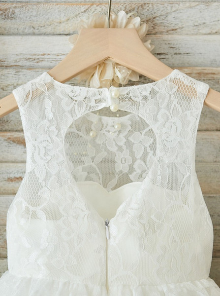 Lovely Jewel Navy Blue Flower Girl Dress with Bowknot