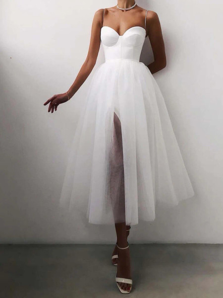 Shop 2023 ANNAKOO White Tulle A Line Short Mini Party Dress Under 89