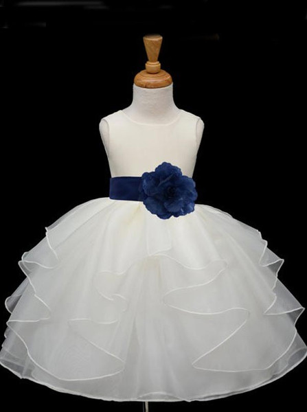 Scoop Ball Gown Organza Sash Flower Girl Dress