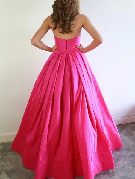 Shop 2023 ANNAKOO Hot Pink Satin Strapless Bow A Line Prom Dress under 139