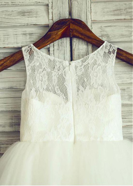 Cute Tulle Jewel Long Ball Gown Flower Girl Dress