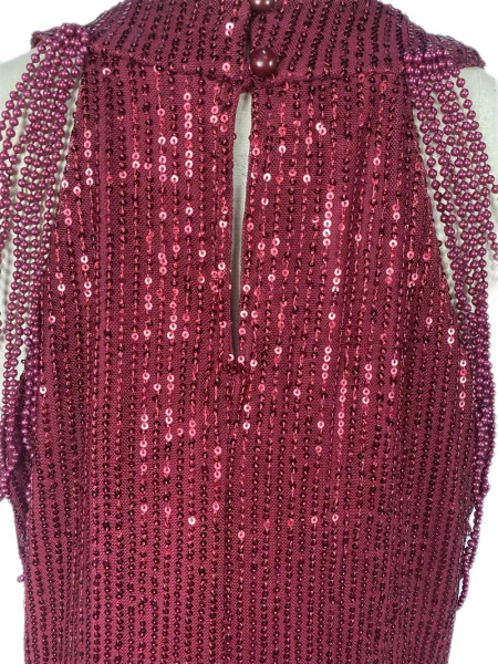 Shop 2023 ANNAKOO Burgundy Sequin Off Shoulder Mock Neck Bodycon Party Dress Under 39