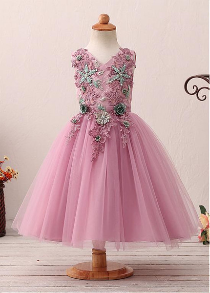 Lavender Ball Gown Detachable Shawl Flower Girl Dress 