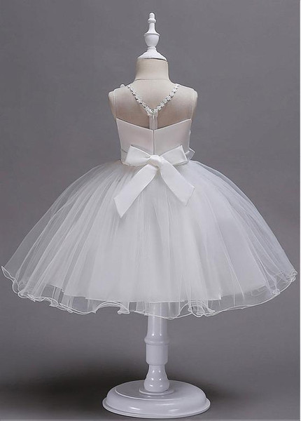 In Stock 3D Flowers Jewel  Ball Gown Flower Girl Dress 