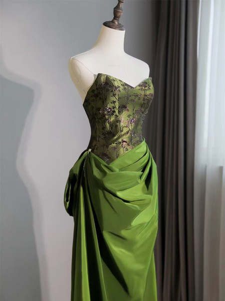 Shop 2024 ANNAKOO Sheath Column Green Sweetheart Embroidery Prom Dress Under 159